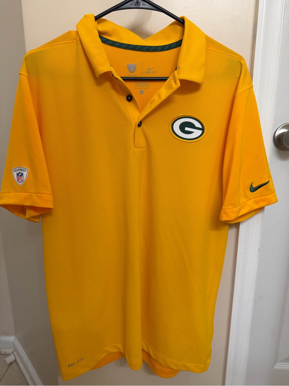 Nike Gold Polo with Green and White Logo